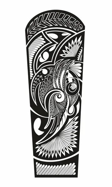 Дизайн Татуировки Маори Иллюстрация Вектора Татуировки Племени Рукава — стоковый вектор