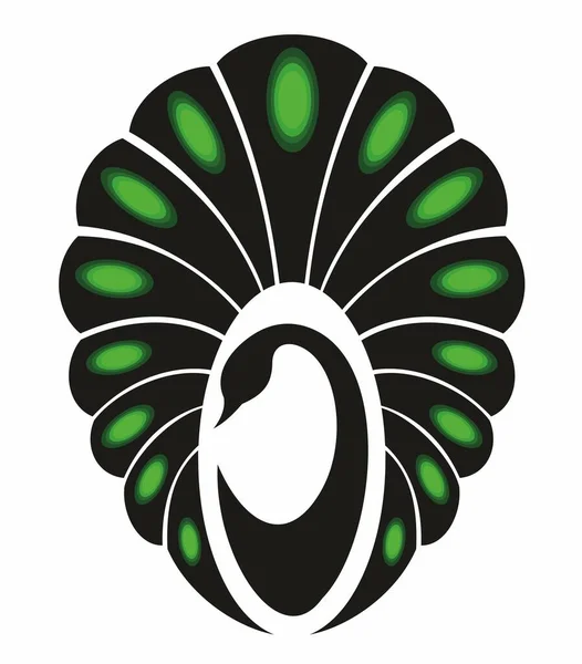 Astratto Religione Pavone Logo Design — Vettoriale Stock