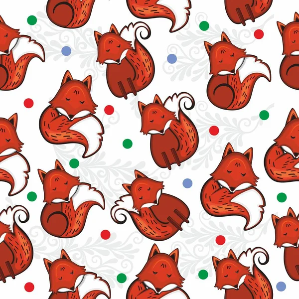 Christmas Cute Little Fox Holiday Illustration Cute Fox Merry Christmas — Stock Vector