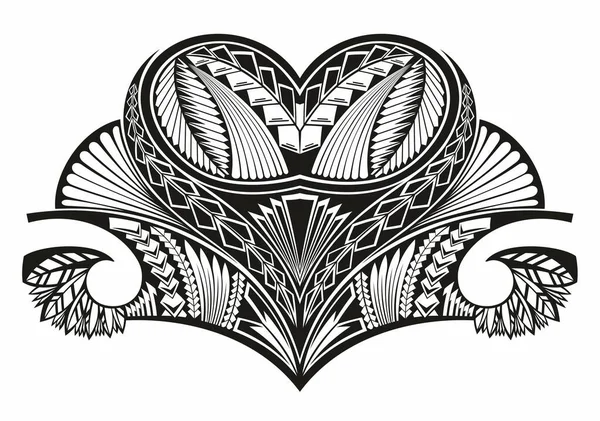 Polynesian Tattoo Pattern Maori Samoa Ornament Symbol Ethic Tribal Template — Stockvektor
