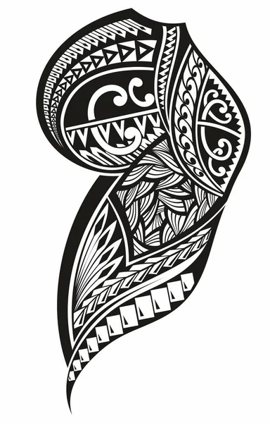 Maori Tattoo Design Maori Ornament Sleeve Tattoo Including Ancient Indigenous — Stockvektor
