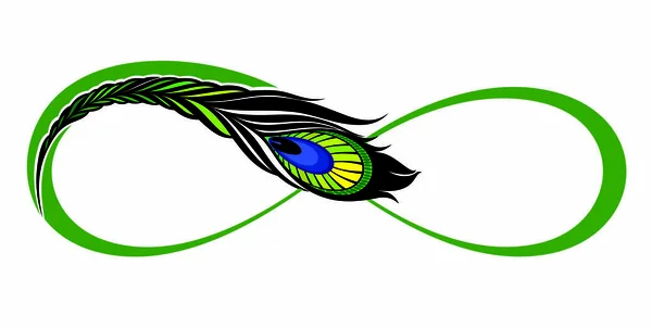 Infinity Sign Peacock Feather Infinity Flat Icon Mobius Strip Vector — 图库矢量图片