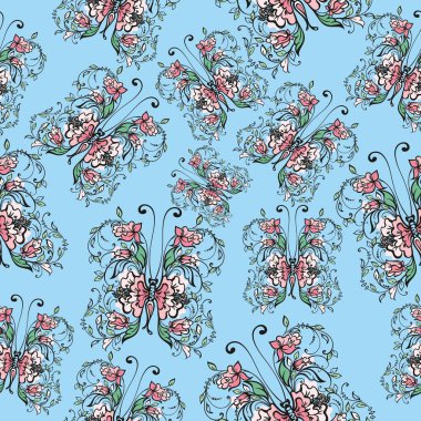 Kelebek afişi güzel bir bahar ve yaz uçan böcekleri vektör çizimi.