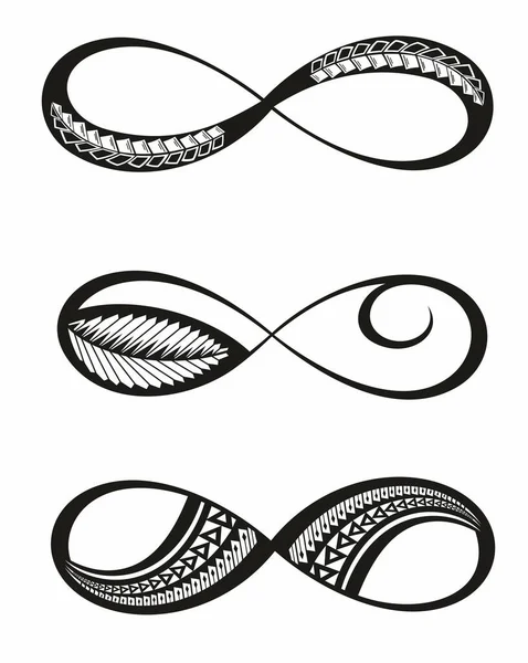 Minimalist Hand Drawn Infinity Symbol Iconic Logo Designs — Stock Vector