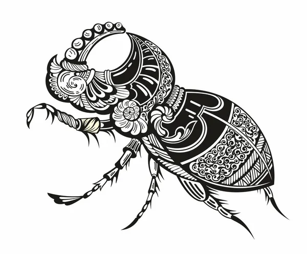 Ilustración Vectorial Escarabajo Escarabajo Símbolo Creativo Cultura Tradicional Egipcia Mitología — Vector de stock