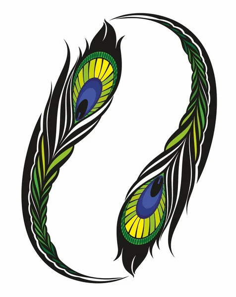 Изолированная Векторная Икона Перьев Павлина Реалистичный Птичий Шлейф Хвост Павлина — стоковый вектор