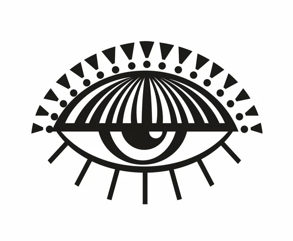 Lurus Bohemian Logo Mata Ikon Desain Mata Template Geometris Abstrak - Stok Vektor