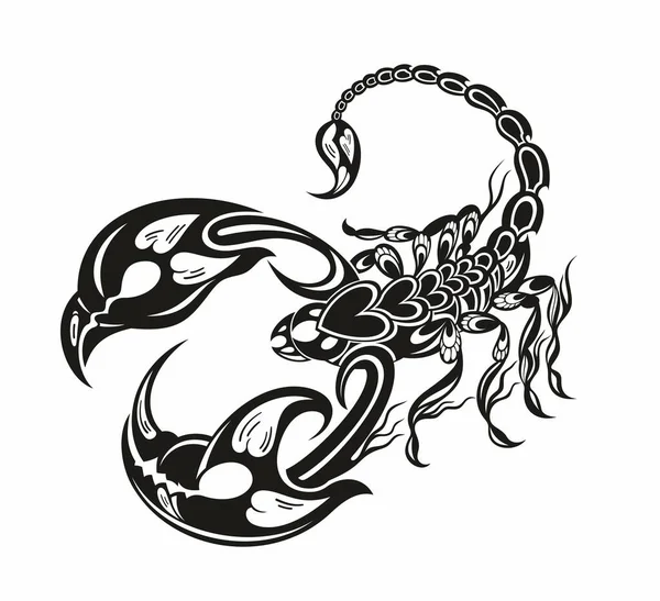 Ikona Skorpiona Izolowany Wektor Czarno Biały Sylwetka Obraz Dzikiego Zwierzęcia — Wektor stockowy