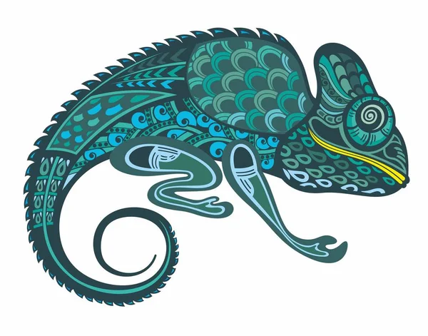 Chameleonská Silueta Chameleonská Značka Izolovaná Bílém Pozadí Chameleonská Vektorová Ilustrace — Stockový vektor