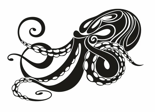 Polvo Marinho Náutico Marinho Monstro Animal Oceano Modelo Para Logotipos —  Vetores de Stock