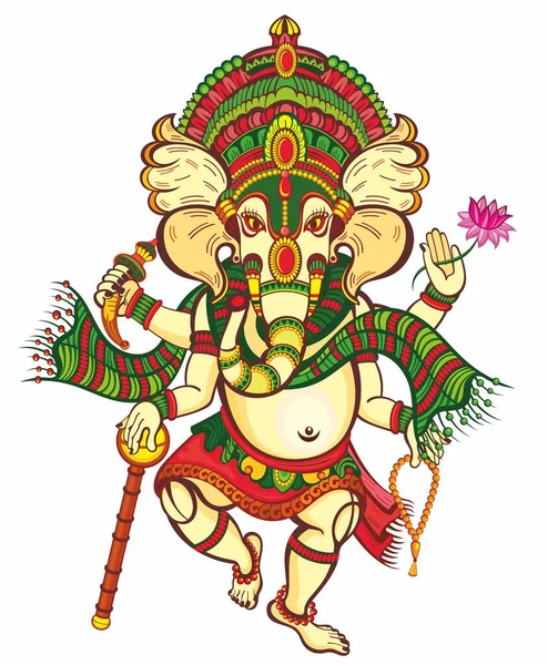 Lord Ganpati Tle Ganesha Chaturthiego Ilustracja Wektora — Wektor stockowy