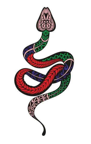 Serpent Silhouette Décorative Symbole Isolé Illustration Vectorielle — Image vectorielle