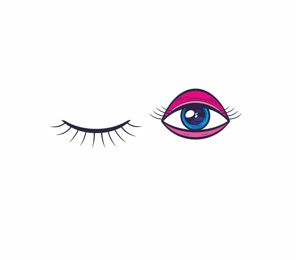 Eyes Eyelashes Icon Vector Illustration Inglês Emblema Isolado Para Site — Vetor de Stock