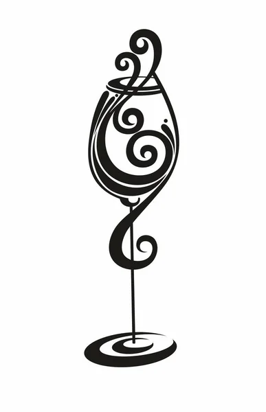 Icona Del Bicchiere Vino Illustrazione Vettoriale — Vettoriale Stock