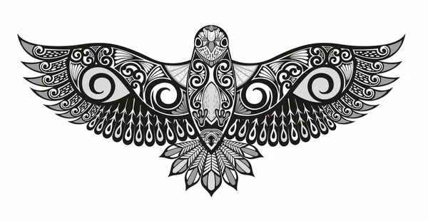 Cool Vector Águila Decorativa Sobre Fondo Blanco — Vector de stock