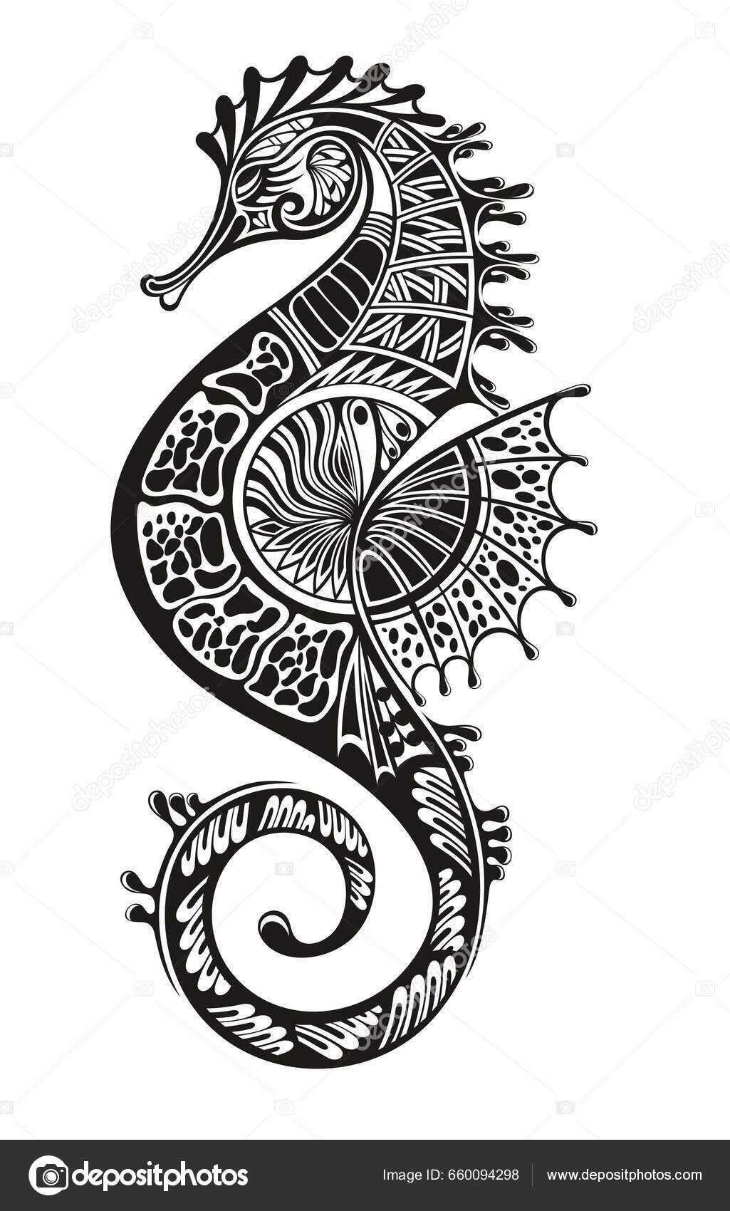 Cavalo marinho  Seahorse tattoo, Seahorse drawing, Animal drawings