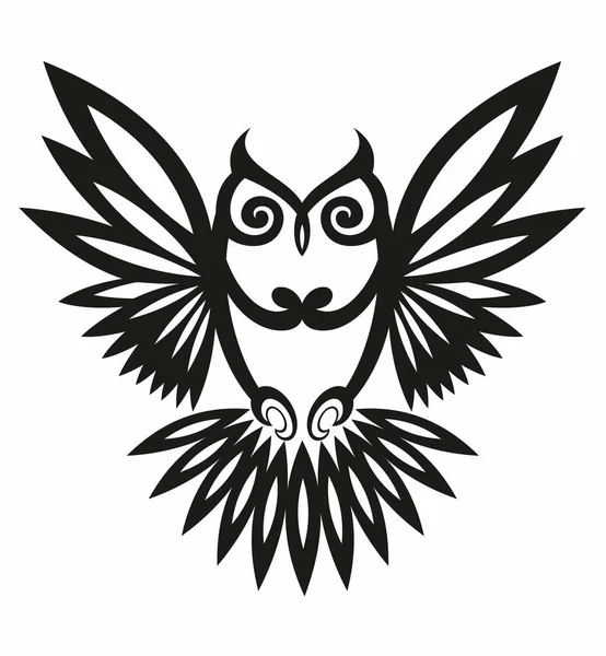 简单而富有创意的猫头鹰标志设计矢量 — 图库矢量图片
