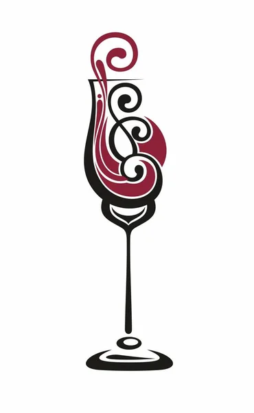 Icône Verre Vin Verre Vin Modèle Fiole Flacon Vin Panneau — Image vectorielle