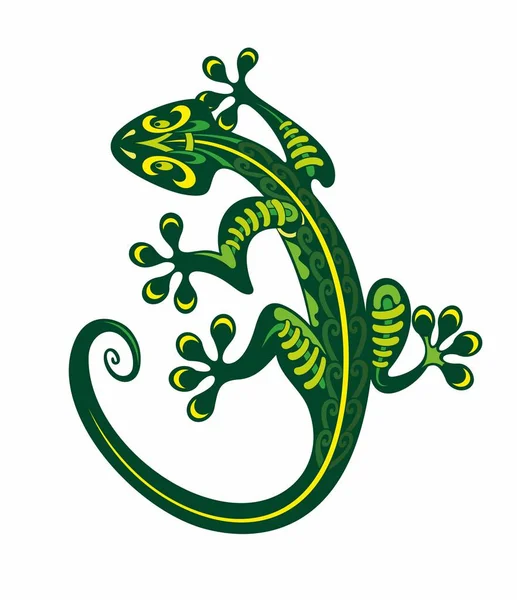 Lagarto Estilizado Silueta Decorativa Reptil Ilustración Vectorial Lagartos Escamosos Logotipo — Vector de stock