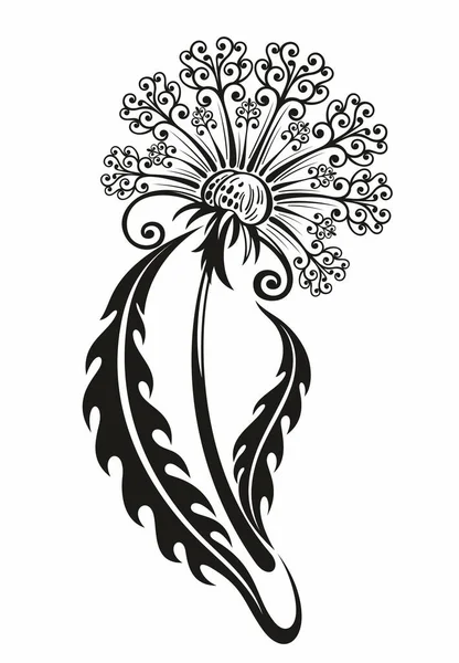 Кульбабаба Векторні Ілюстрації Квітка Кульбаби Насіння Чорної Кульбаби — стоковий вектор