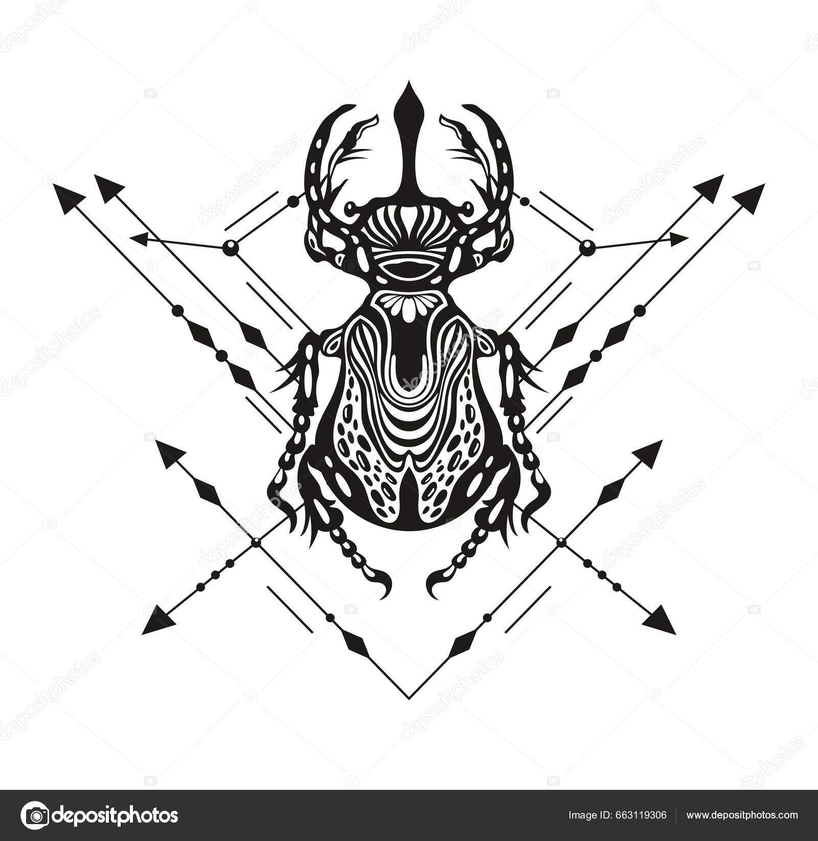Demonic Bugcoat Arms Skull Insect Beetle Stock Vector (Royalty Free)  1240239514 | Shutterstock, image size:1600x1644