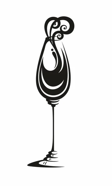 Icono Copa Vino Diseño Plano Moda Símbolo Bebida Alcohólica Ilustración — Vector de stock