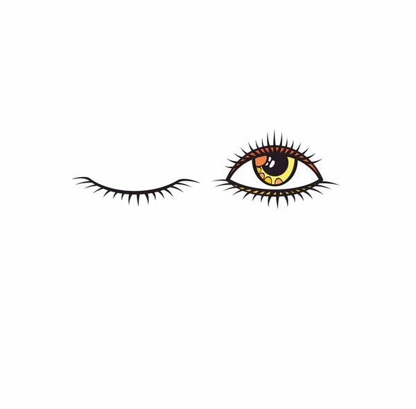 Eyes Eyelashes Icon Vector Illustration Open Close Eye — Stock Vector