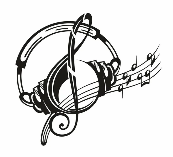 Notas Musicales Sobre Fondo Blanco Símbolo Musical Ilustración Vectorial — Archivo Imágenes Vectoriales