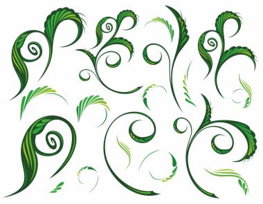 Çevresel veya sağlıklı logoda kullanmak için farklı şekillerde yaprak dizaynı mı?