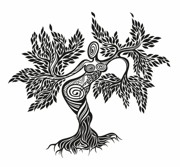 Drzewo Szablonem Logo Dla Kobiet — Wektor stockowy