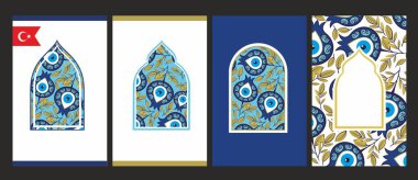 Türk tılsımı, nazar boncuğuna karşı pürüzsüz desen. Psikedelik Yunanca veya Türkçe sembol, mavi göz süsü.