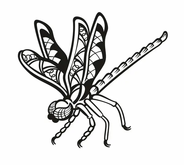Libelle Silhouet Prachtig Insectenteken Symbool Rechtenvrije Stockillustraties