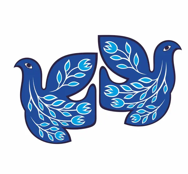 Basit Elle Çizilmiş Kuşların Vektör Çizimi Doğal Baskı Poster Logo Stok Vektör
