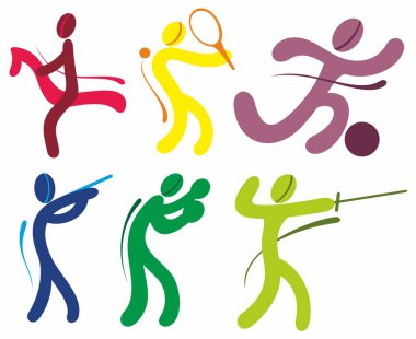 Yaz Olimpiyatları ikonu seti. Vektör illüstrasyonu