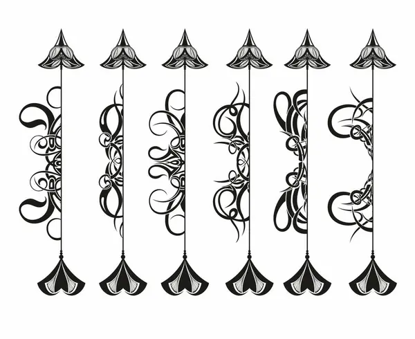 Set Vettoriale Frecce Vintage Disegnate Mano Stile Grafico Illustrazioni Stock Royalty Free