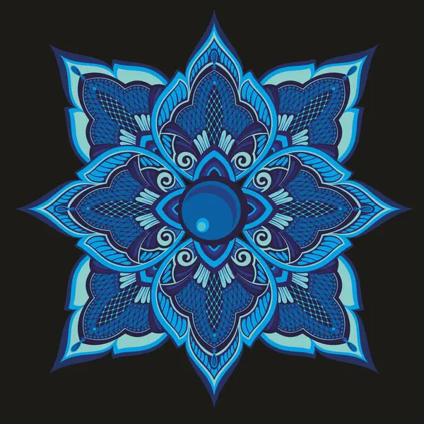 Ronde Bloem Mandala Patroon Voor Henna Mehndi Tatoeage Decoratie Decoratieve Stockvector
