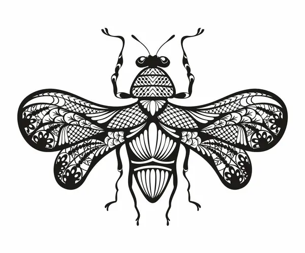 Королева Пчела Вдохновляющий Вектор Ручная Иллюстрация Лицензионные Стоковые Иллюстрации