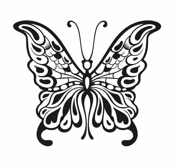 Sylwetka Czarnego Motyla Tatuaż Motyl Grafika Wektorowa