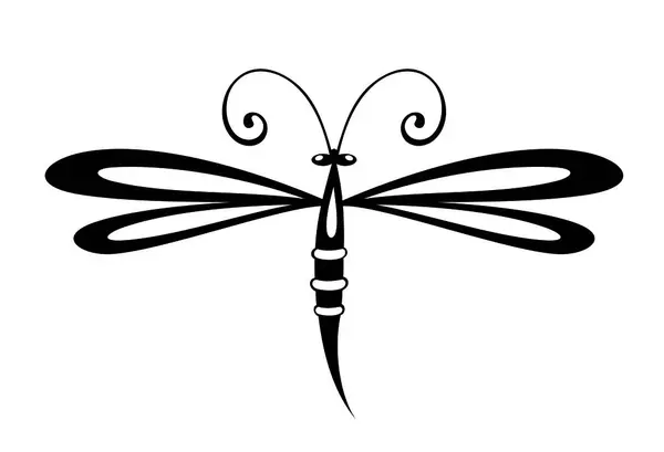 Sylwetka Ważki Piękny Znak Owada Symbol Ilustracja Stockowa