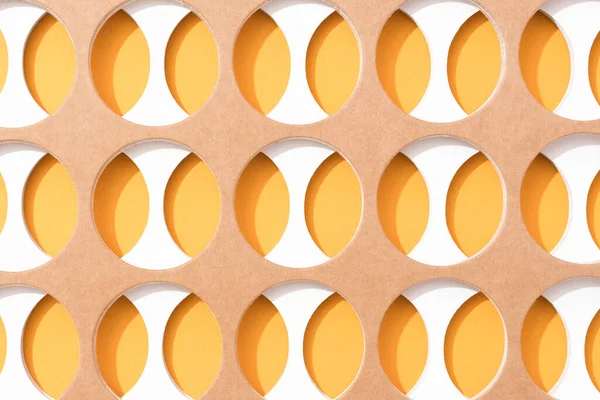 Papírové Umění Abstraktní Geometrické Pozadí Hnědé Oranžové Bílé Půlkruhové Ornamenty — Stock fotografie