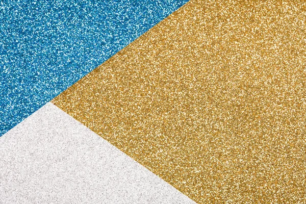 Festive Glitter Background Golden Blue Silver Colours Copy Space Minimal — Stockfoto