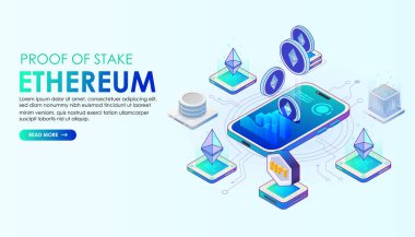 Beacon Zinciri ile birleşme başarıyla kanıtlandığında Ethereum Kanıt, mobil kripto ethereum madeni para.