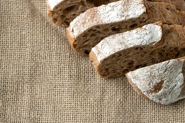 Sourdough Bread Crispy Crust Wooden Shelf Bakery Goods — Stock Photo, Image