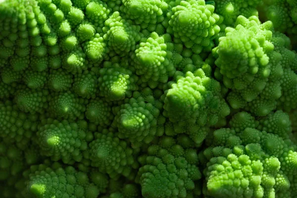 Grüner Gemüsehintergrund Von Romanesco Kohl Romanesco Kohl Aus Nächster Nähe — Stockfoto