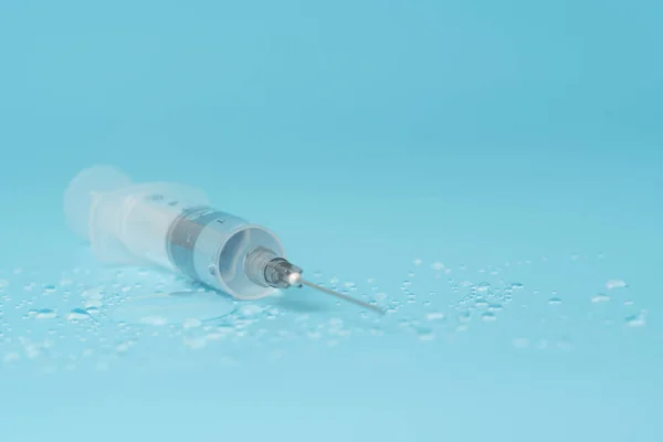 Seringa Estado Pronto Para Procedimento Para Tomar Medicamento Vacina — Fotografia de Stock
