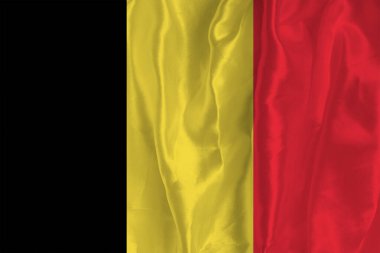 The flag of Belarus on a silk background is a great national symbol. Fabric texture The official state symbol of the country.