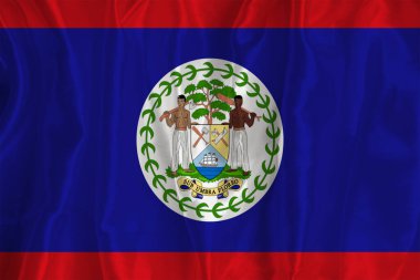 The Bz flag on a silk background is a great national symbol. Fabric texture The official state symbol of the country.