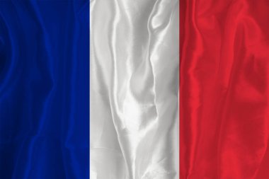 İpek arka planda Fransa bayrağı büyük bir ulusal semboldür. Kumaş dokusu Ülkenin resmi devlet sembolü.