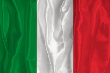 İpek arka planda İtalya bayrağı büyük bir ulusal semboldür. Kumaş dokusu Ülkenin resmi devlet sembolü.