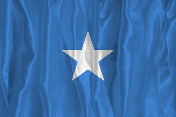 Somálská Vlajka Hedvábném Pozadí Skvělým Národním Symbolem Textura Tkanin Oficiální — Stock fotografie